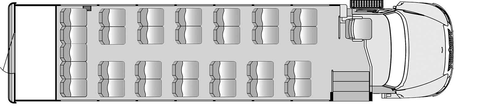 29 Passenger with Rear Luggage Plus Driver Floorplan Image